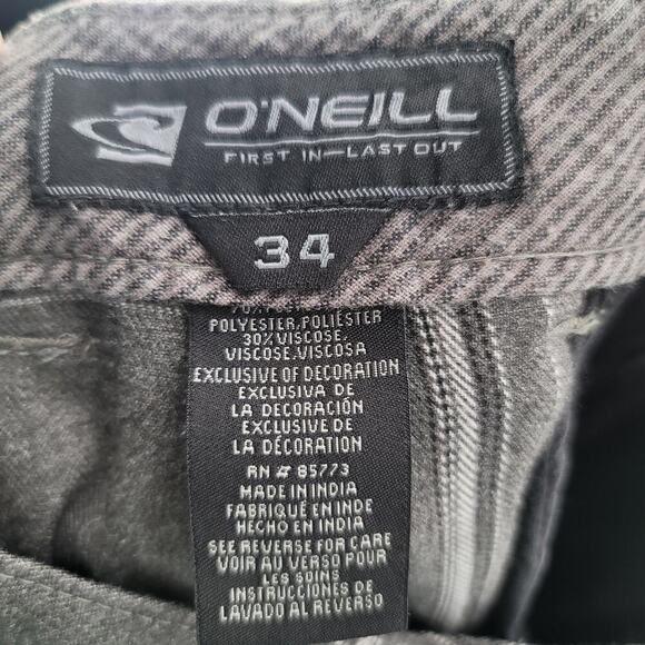 O'Neill Men's Casual Shorts Size 34 Grey plaid - Picture 3 of 3